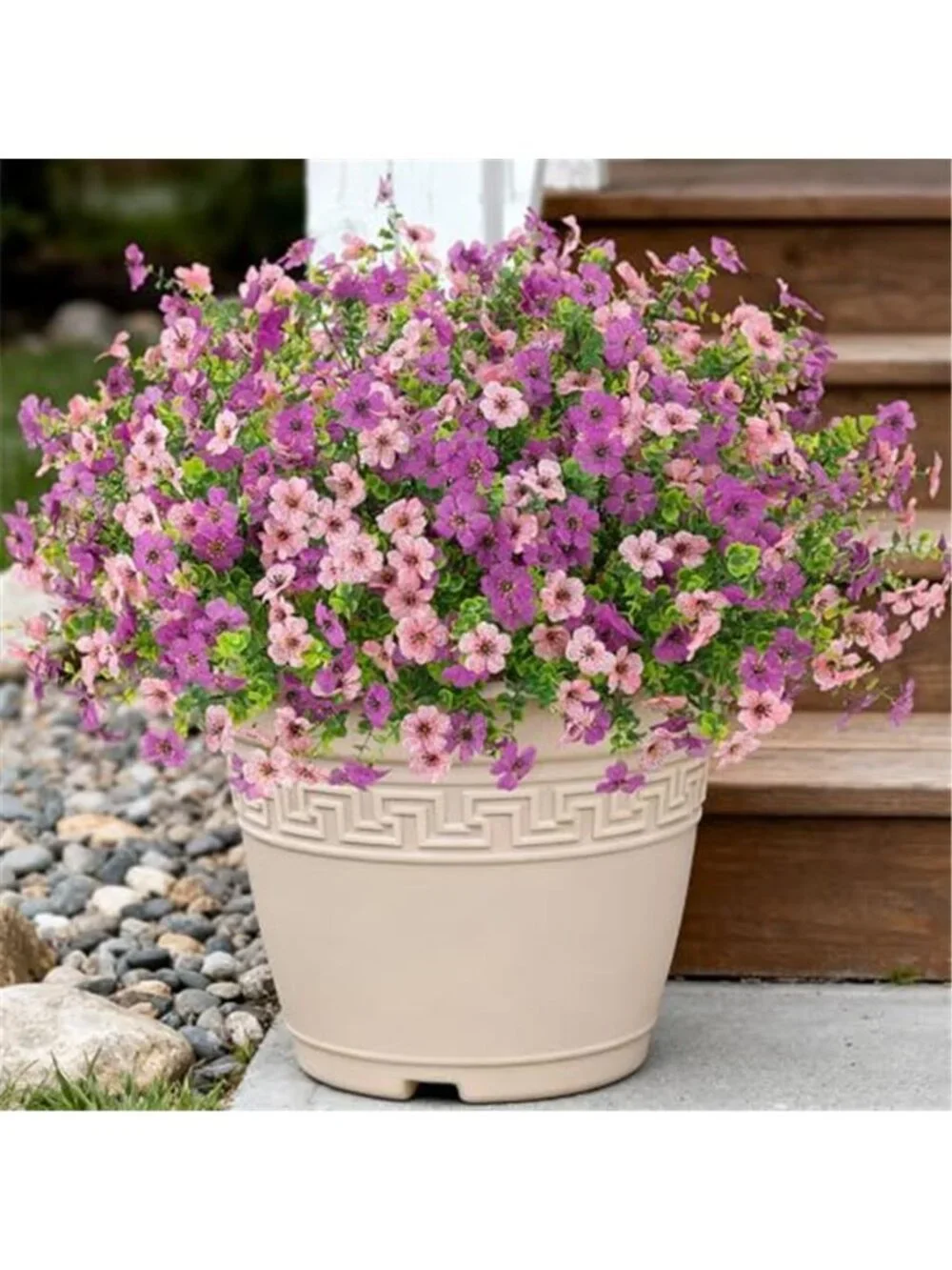 12 Bundle Faux Silk Daisy Flowers Outdoor UV Resistant Purple Pink Patio Porch